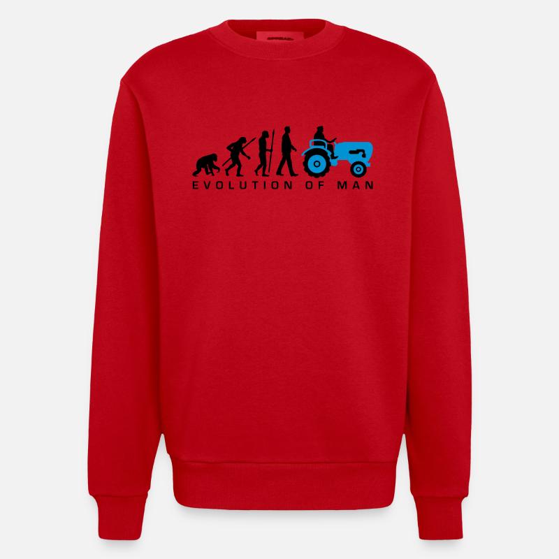 evolution_bauer_mit_traktor_032013_a_2c - Sweat bio épais oversize fabriqué en UE - rouge