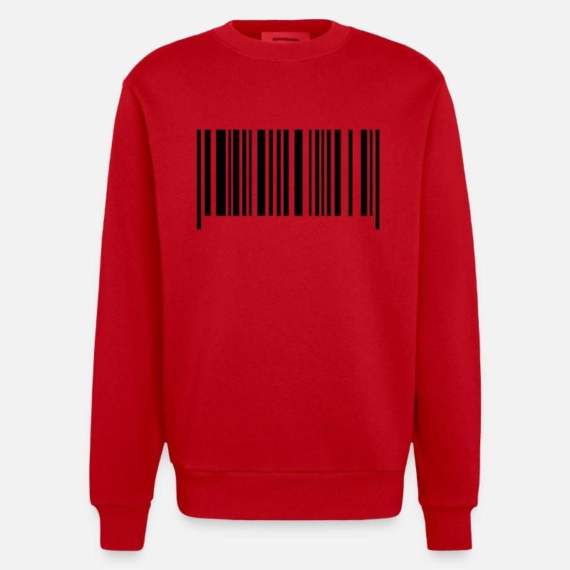 barcode - Sweat bio épais oversize fabriqué en UE - rouge