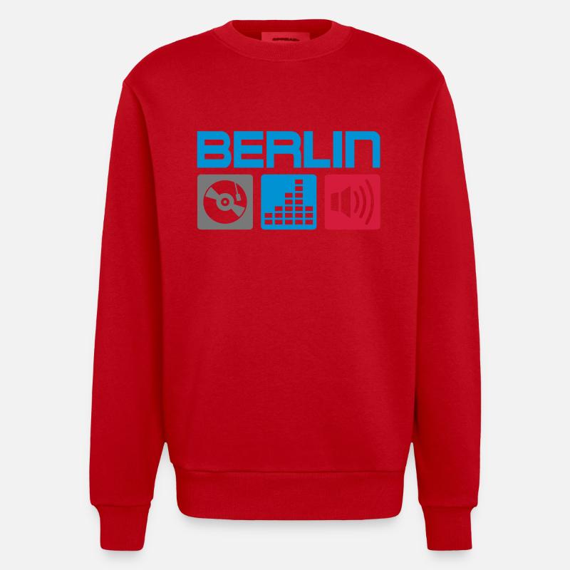 Berlin DJ - Heavyweight Oversized Organic Crew Neck Made in EU - red