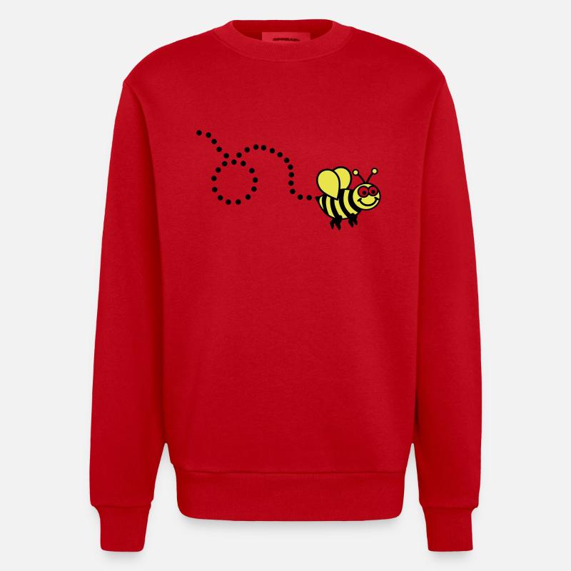 Biene - Heavyweight Oversized Organic Crew Neck Made in EU - Rot