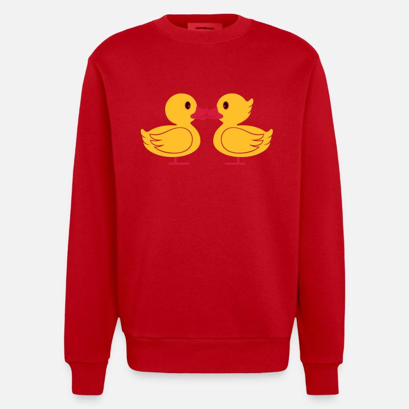 Baiser de canard - Sweat bio épais oversize fabriqué en UE - rouge