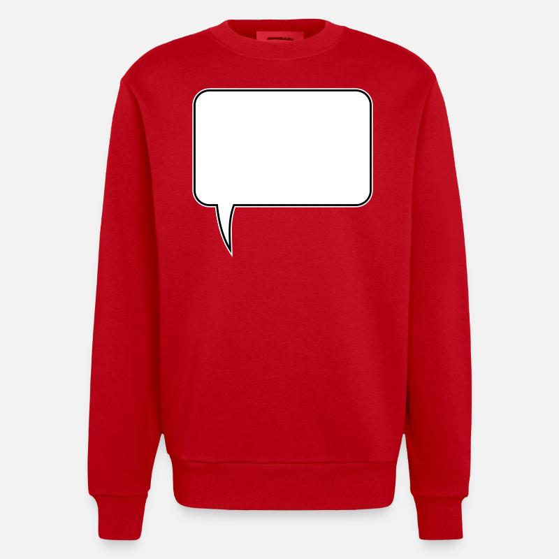 Speech bubble rectangle design - Heavyweight Oversized Organic Crew Neck Made in EU - red