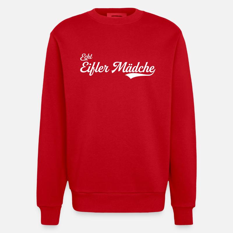 Echt Eifler Mädche - Heavyweight Oversized Organic Crew Neck Made in EU - Rot