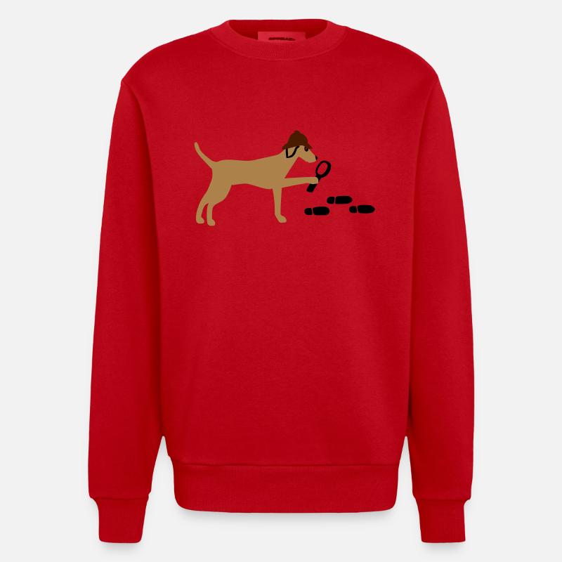 Mantrailer Viszla Vektor - Heavyweight Oversized Organic Crew Neck Made in EU - Rot