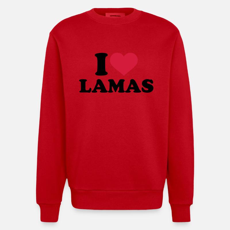 Lama - Heavyweight Oversized Organic Crew Neck Made in EU - Rot