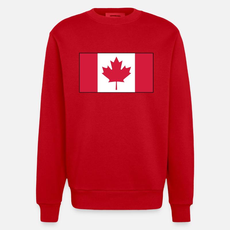 Drapeau du Canada - Sweat bio épais oversize fabriqué en UE - rouge