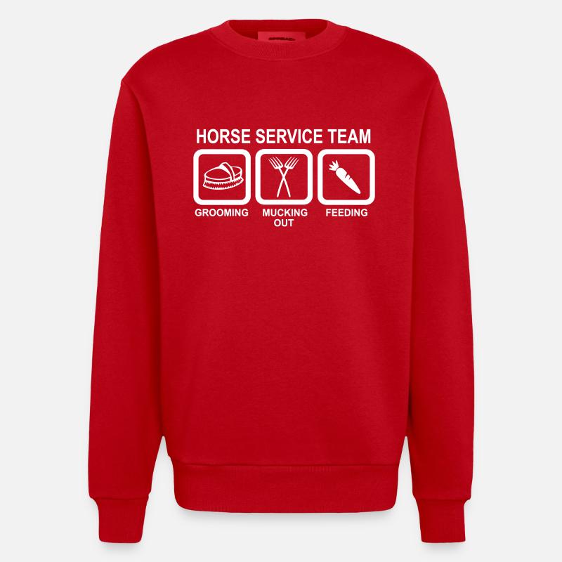 Pferdepfleger - Heavyweight Oversized Organic Crew Neck Made in EU - Rot
