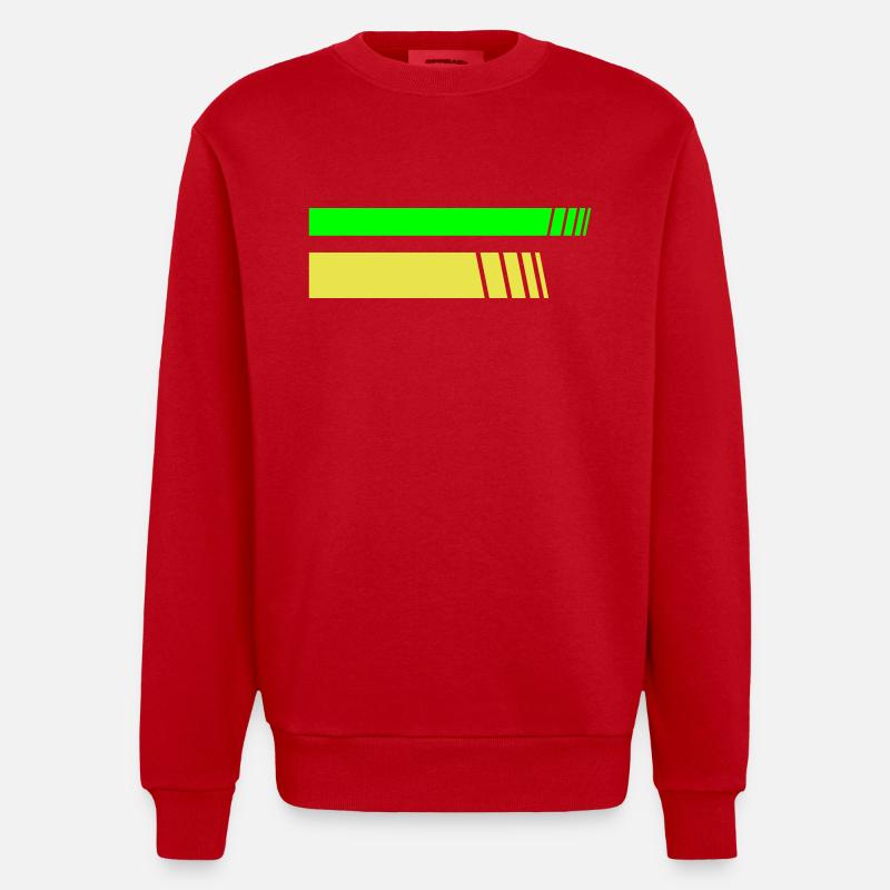 Rayures - Sweat bio épais oversize fabriqué en UE - rouge