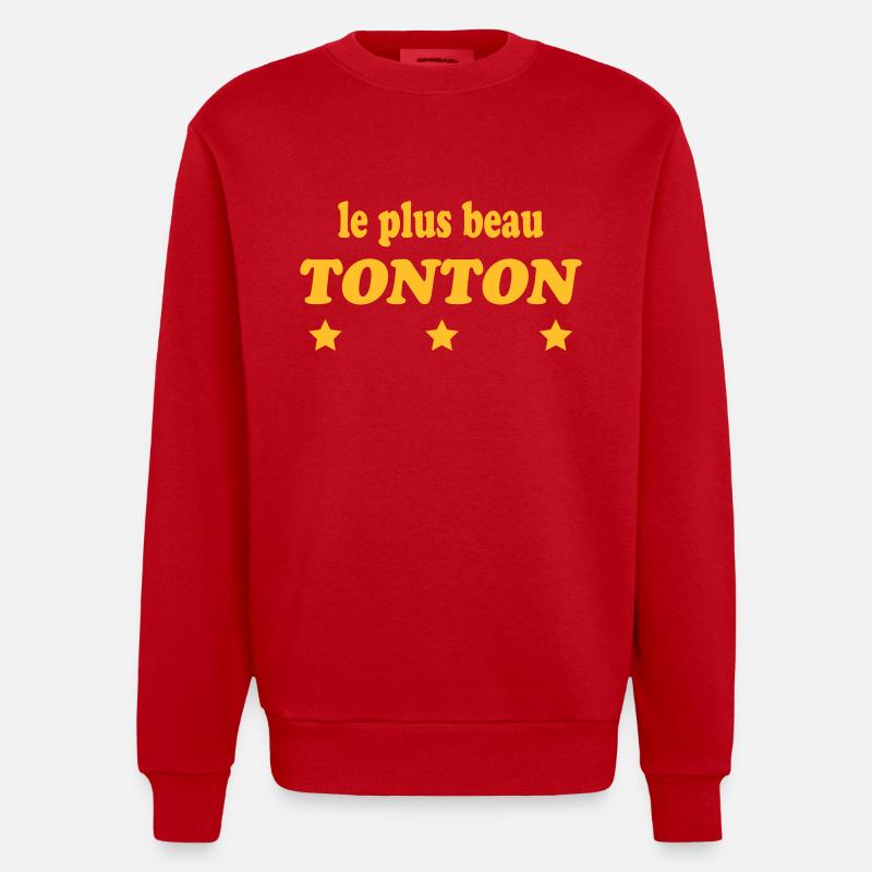 Le plus beau TONTON - Sweat bio épais oversize fabriqué en UE - rouge