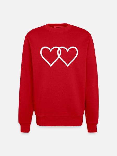 Herzen Liebe Symbol - Heavyweight Oversized Organic Crew Neck Made in EU - Rot