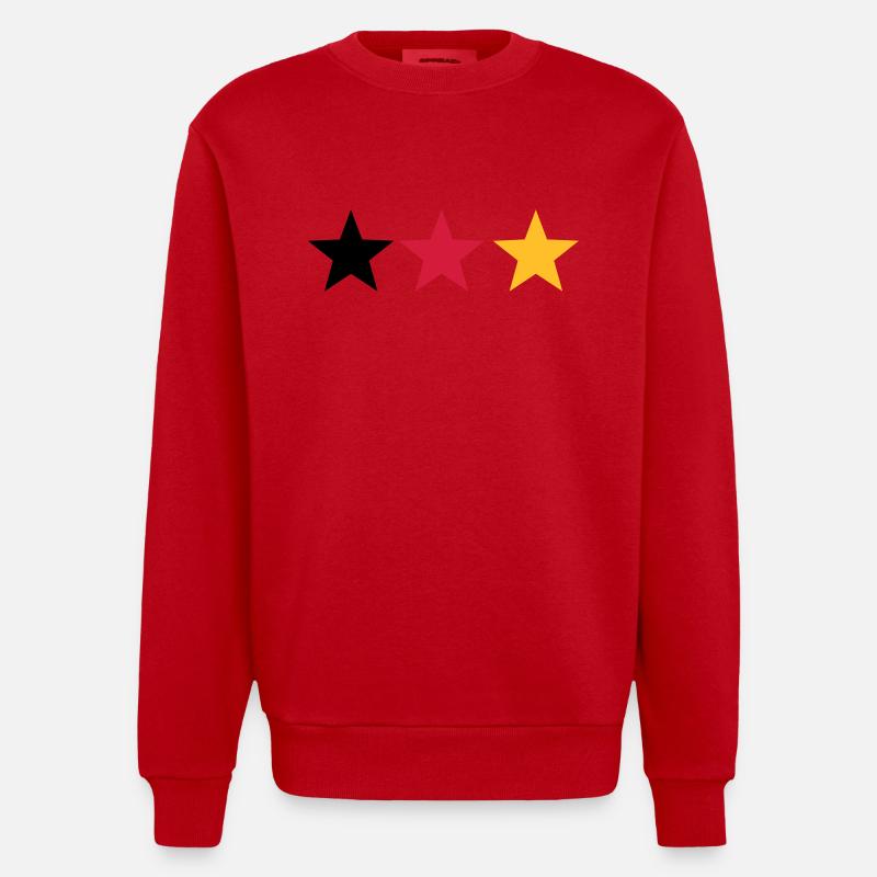 Schwarz rot gold - Heavyweight Oversized Organic Crew Neck Made in EU - Rot