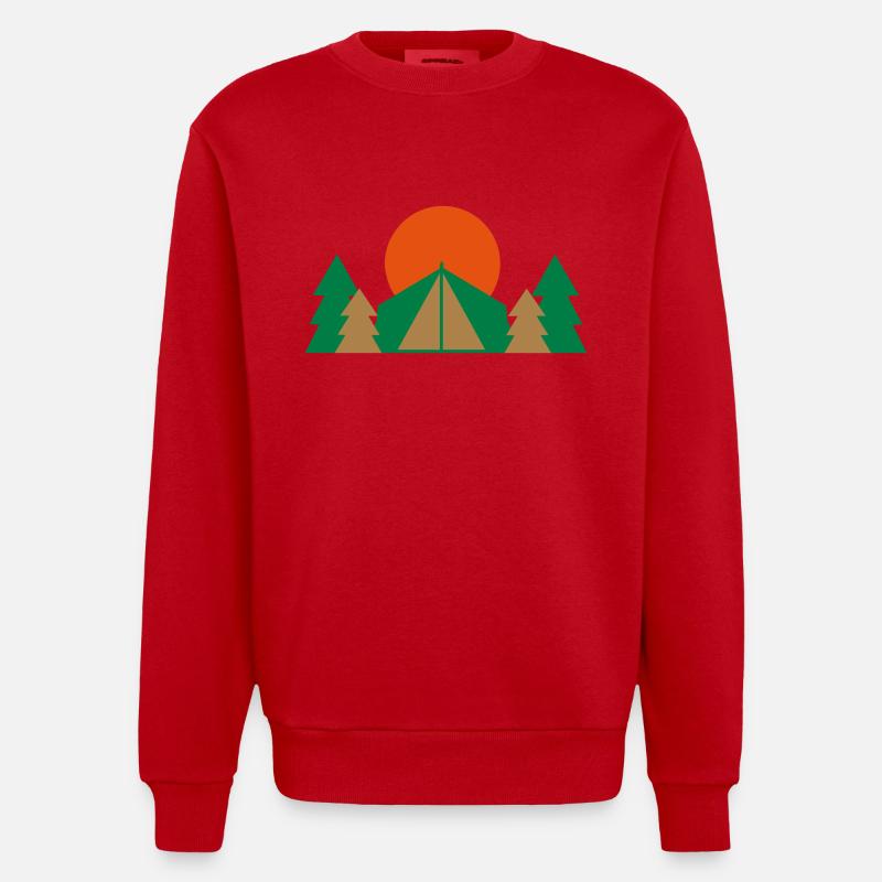 CAMPING - Sweat bio épais oversize fabriqué en UE - rouge
