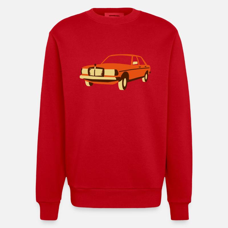 W123 Oldtimer - Sweat bio épais oversize fabriqué en UE - rouge