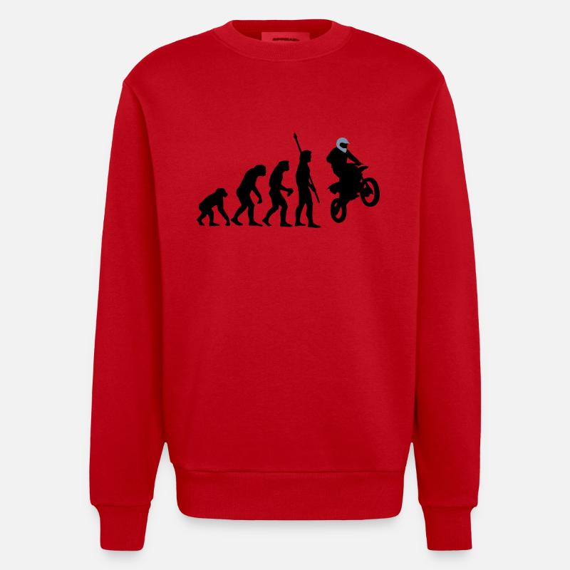 evolution_motorbike_stunt_a_2c - Sweat bio épais oversize fabriqué en UE - rouge