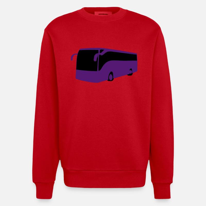 Reisebus - Heavyweight Oversized Organic Crew Neck Made in EU - Rot