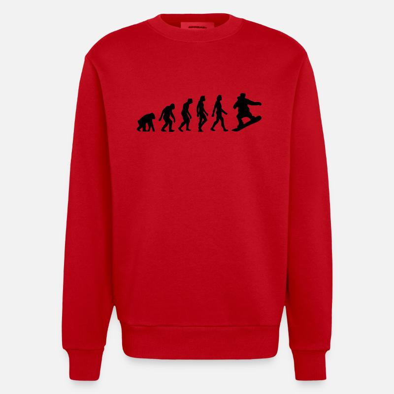 Die Evolution von Snowboarding - Heavyweight Oversized Organic Crew Neck Made in EU - Rot