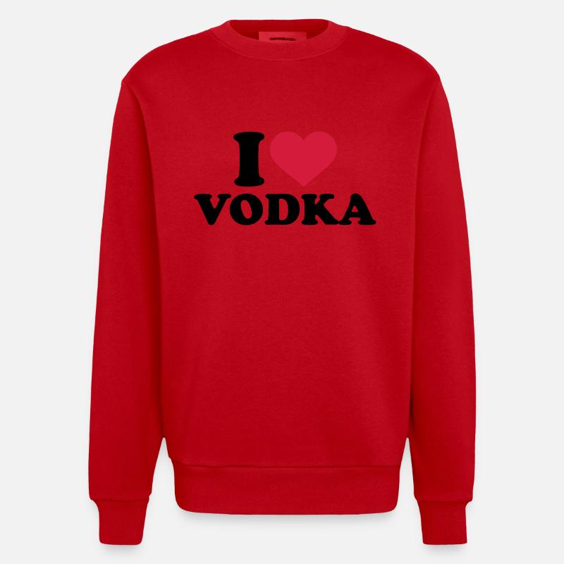 I love Vodka - Sweat bio épais oversize fabriqué en UE - rouge