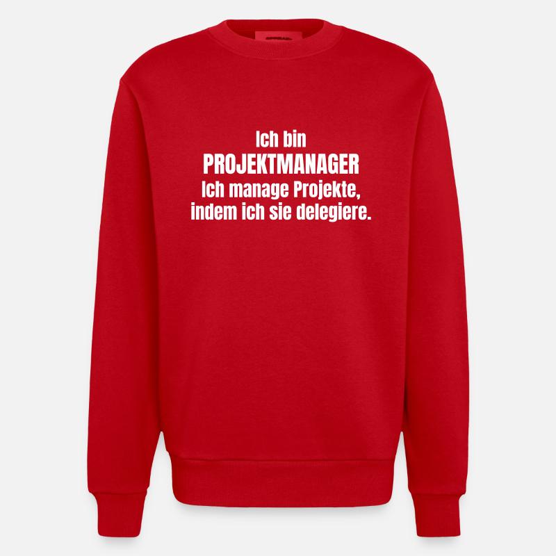 Projektmanager - Heavyweight Oversized Organic Crew Neck Made in EU - Rot