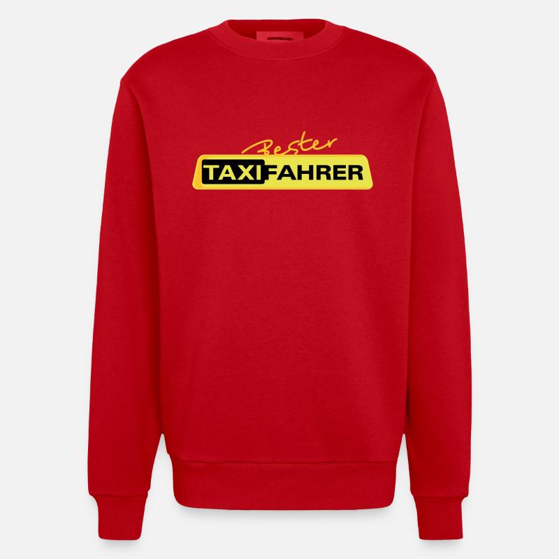 Bester Taxifahrer 1 - Heavyweight Oversized Organic Crew Neck Made in EU - Rot