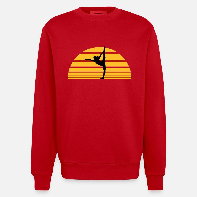 Coucher de soleil yoga Soleil - Sweat bio épais oversize fabriqué en UE - rouge
