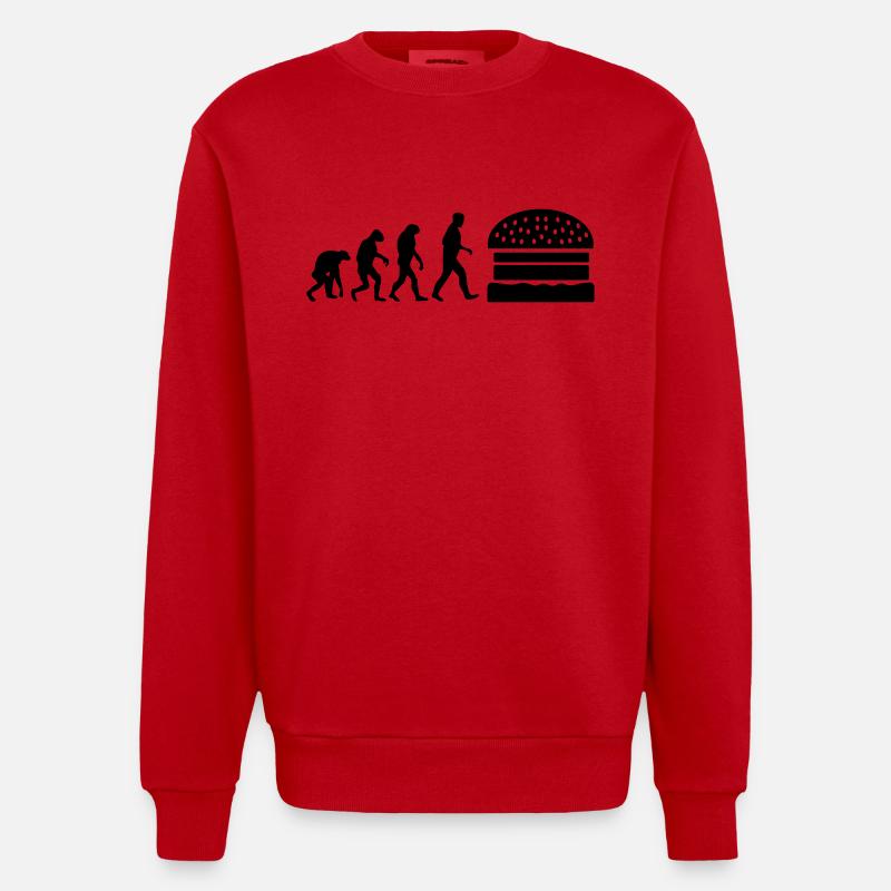 burger evolution - Heavyweight Oversized Organic Crew Neck Made in EU - red