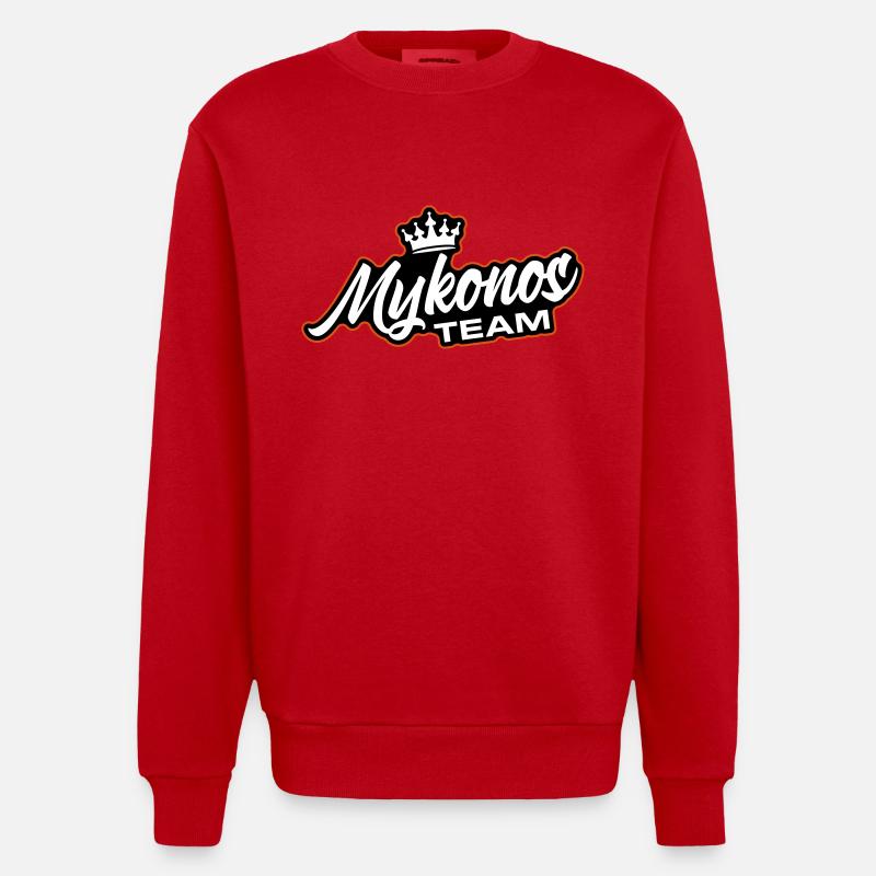 L’équipe de Mykonos - Sweat bio épais oversize fabriqué en UE - rouge