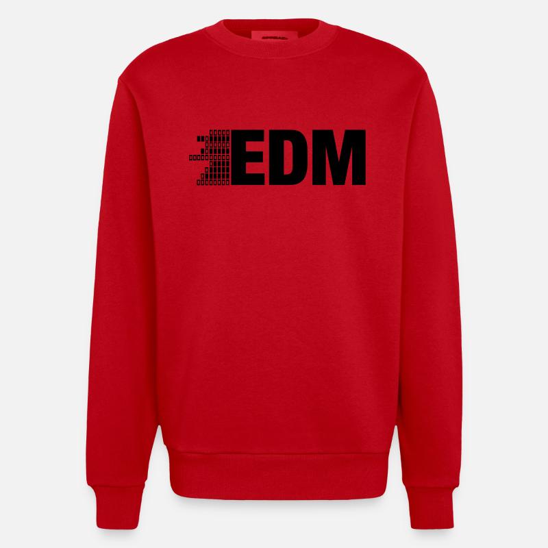 ELECTRO,DUBSTEP,EDM,MUSIC,DANCE,ELECTRONIC,MINIMAL - Heavyweight Oversized Organic Crew Neck Made in EU - Rot