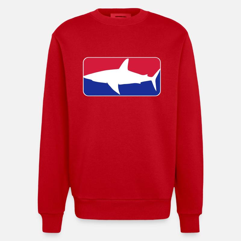 league_shark_vec_3 fr - Sweat bio épais oversize fabriqué en UE - rouge