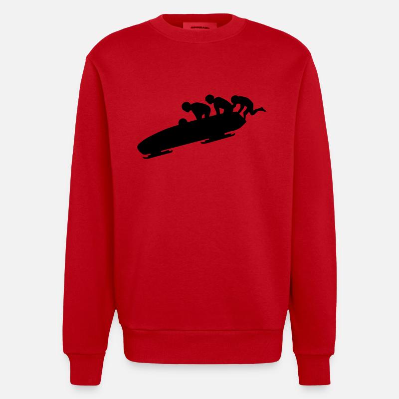Bobsleigh - Sweat bio épais oversize fabriqué en UE - rouge