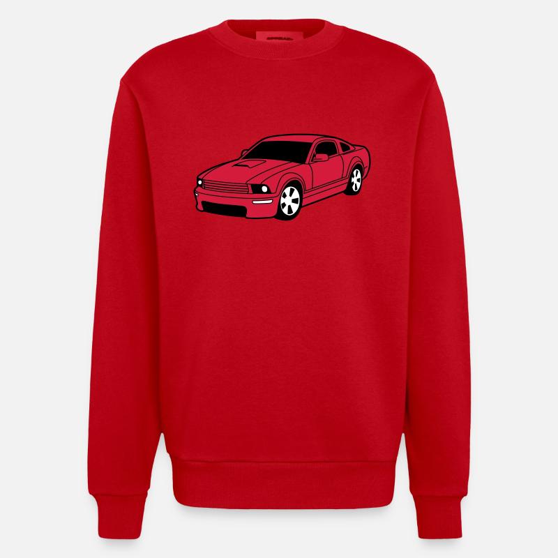 car - Heavyweight Oversized Organic Crew Neck Made in EU - Rot