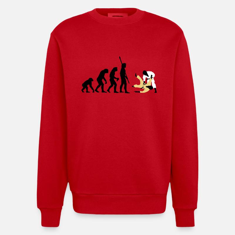 evolution_judo_a_3c - Sweat bio épais oversize fabriqué en UE - rouge