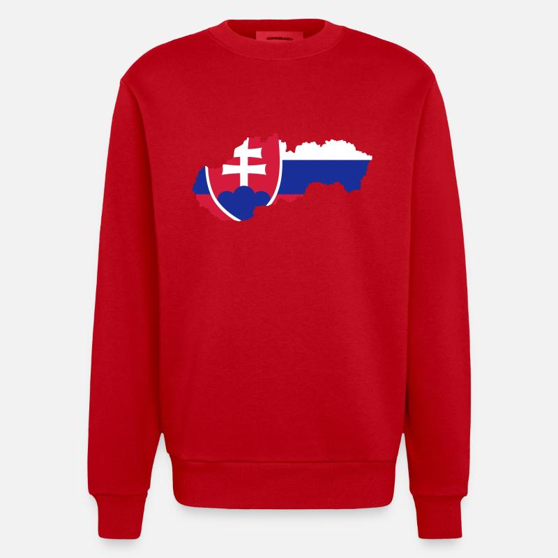 Slowakei - Heavyweight Oversized Organic Crew Neck Made in EU - Rot