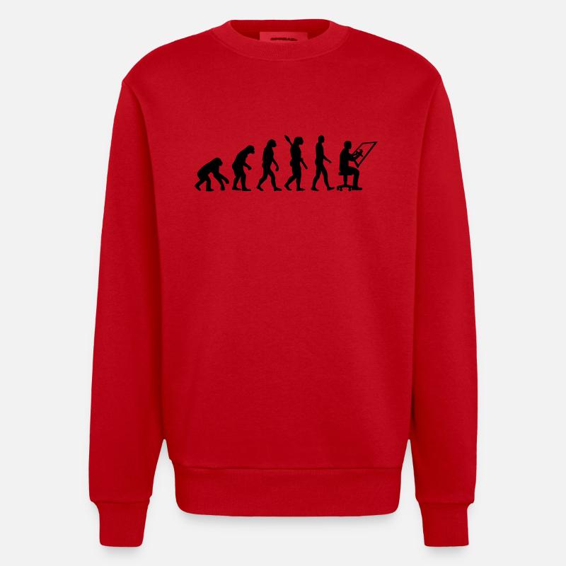 Dessinateur en bâtiment - Sweat bio épais oversize fabriqué en UE - rouge