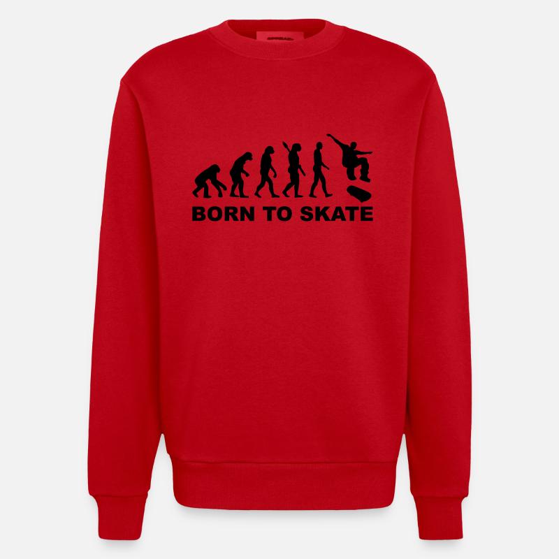 Évolution Skateboard - Sweat bio épais oversize fabriqué en UE - rouge
