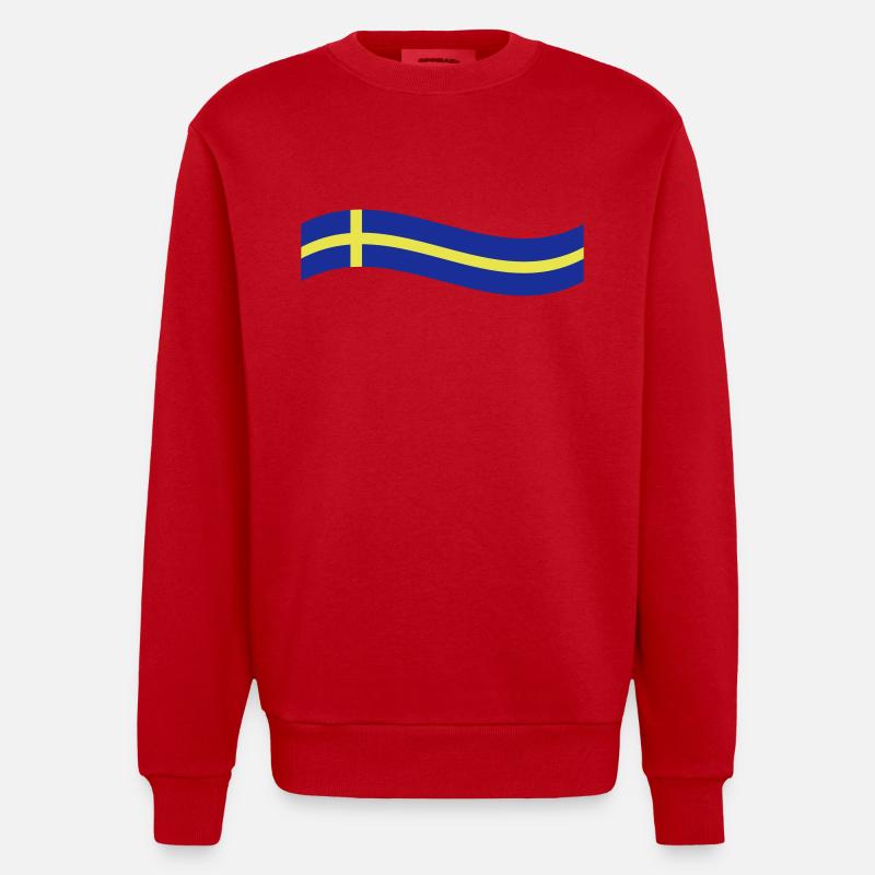 Drapeau de la Suède - Sweat bio épais oversize fabriqué en UE - rouge