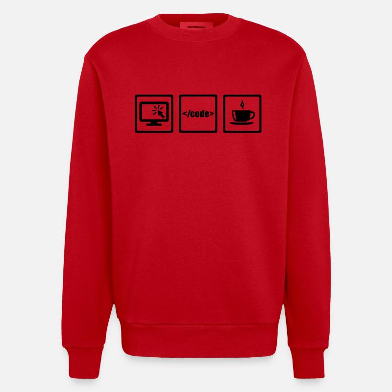 Programmeur - Sweat bio épais oversize fabriqué en UE - rouge