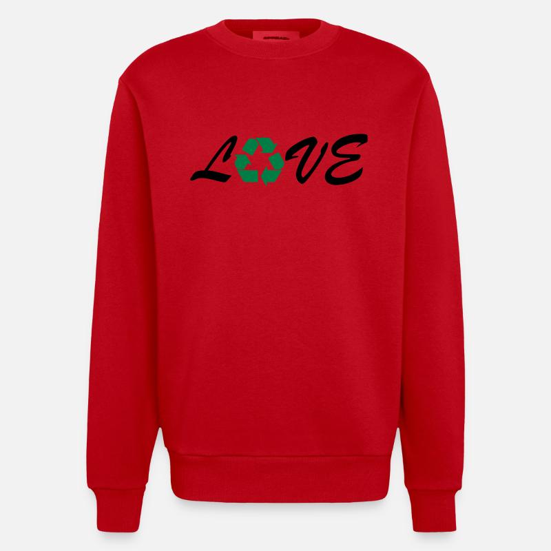 recycling - Heavyweight Oversized Organic Crew Neck Made in EU - Rot