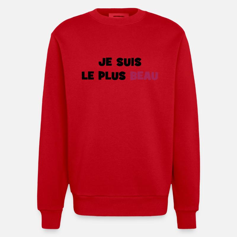Je suis le plus beau - Sweat bio épais oversize fabriqué en UE - rouge