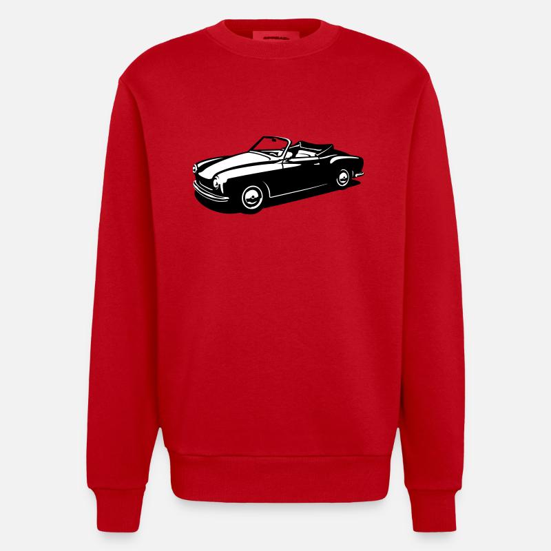 Oldtimer Cabrio 14 (2c) - Heavyweight Oversized Organic Crew Neck Made in EU - Rot