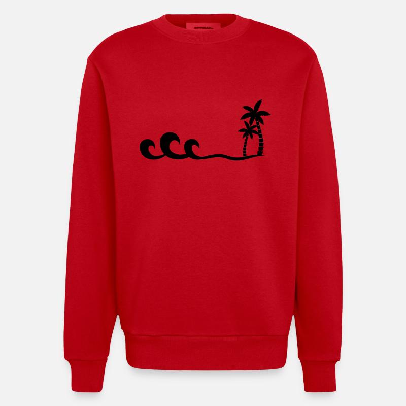Vagues du surfeur - Sweat bio épais oversize fabriqué en UE - rouge