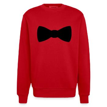 fliege_krawatte_1__f1 - Heavyweight Oversized Organic Crew Neck Made in EU - red - Front - AI Model Female 172 light (172cm) & AI Model Male 178 light (178cm)
