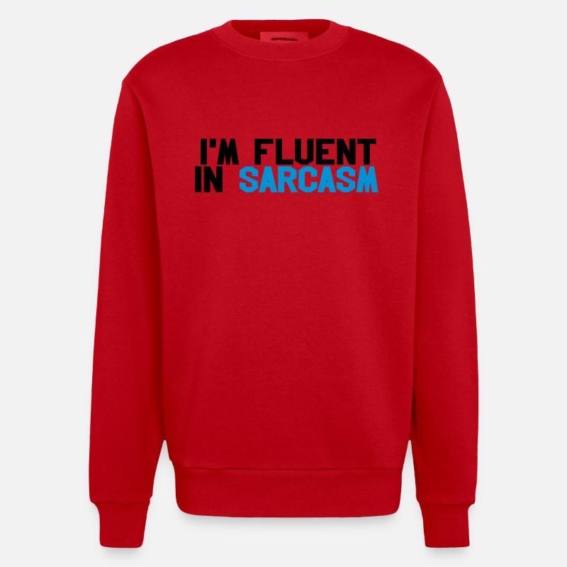 Fluent in sarcasm - Sweat bio épais oversize fabriqué en UE - rouge