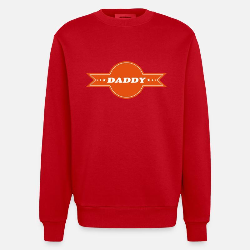 DAD VATI DADDY - Heavyweight Oversized Organic Crew Neck Made in EU - red