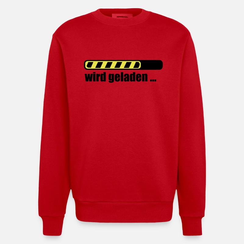 Ladebalken PC loading Computer Download - Heavyweight Oversized Organic Crew Neck Made in EU - Rot