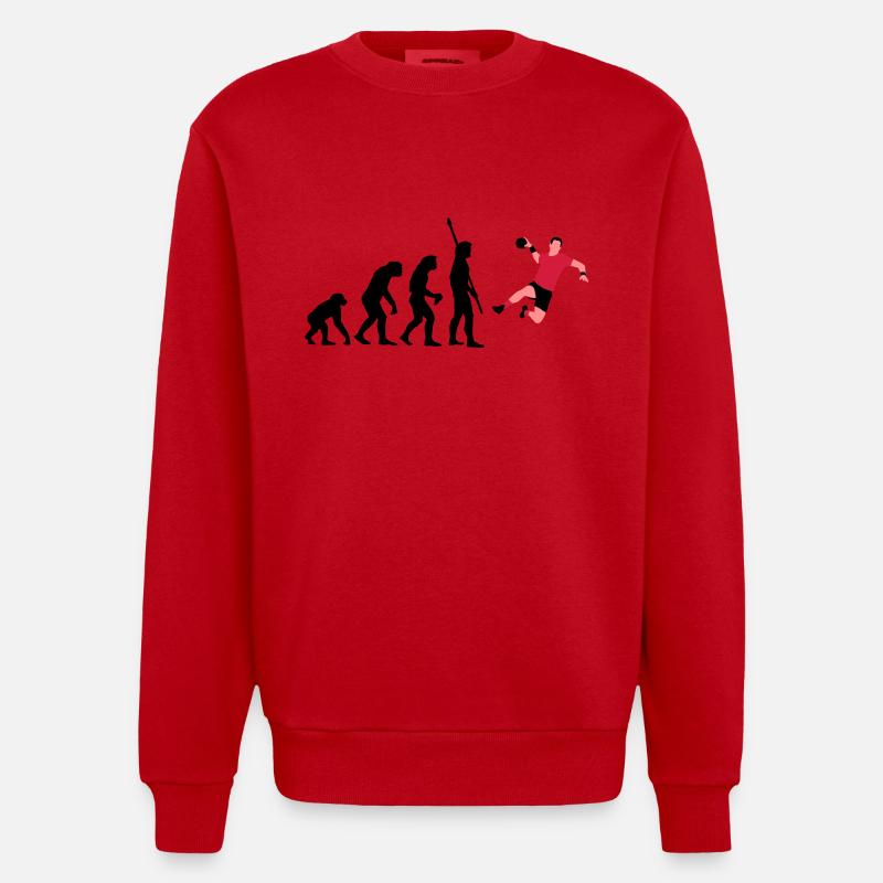 evolution_handballer_a_3c - Sweat bio épais oversize fabriqué en UE - rouge