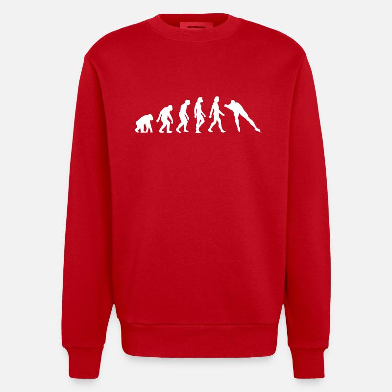 L'évolution du patinage - Sweat bio épais oversize fabriqué en UE - rouge