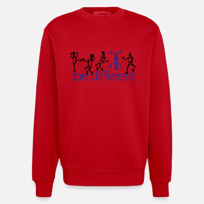 be different (2c) - Sweat bio épais oversize fabriqué en UE - rouge