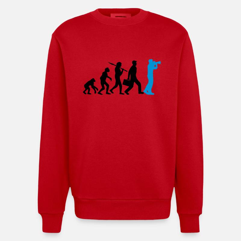 Photographe Caméra Evolution - Sweat bio épais oversize fabriqué en UE - rouge