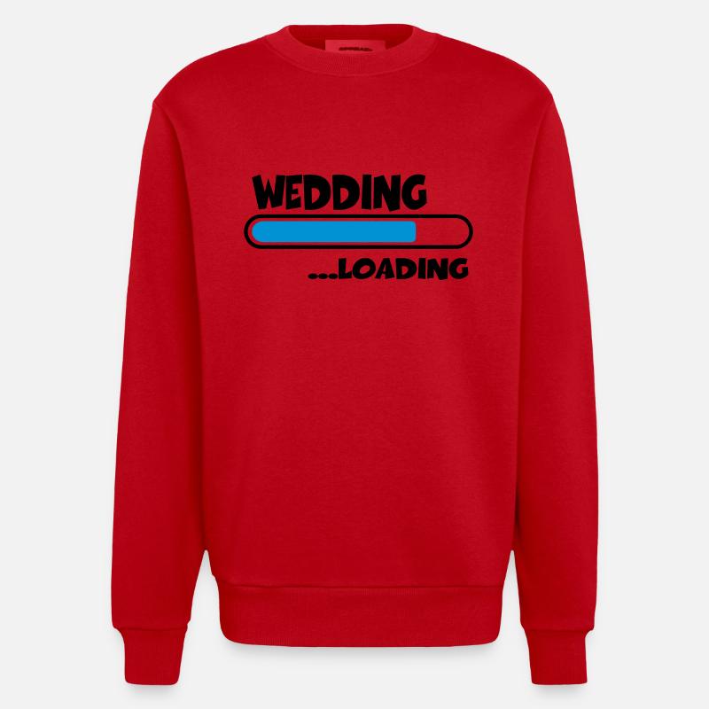 Wedding loading - Heavyweight Oversized Organic Crew Neck Made in EU - red