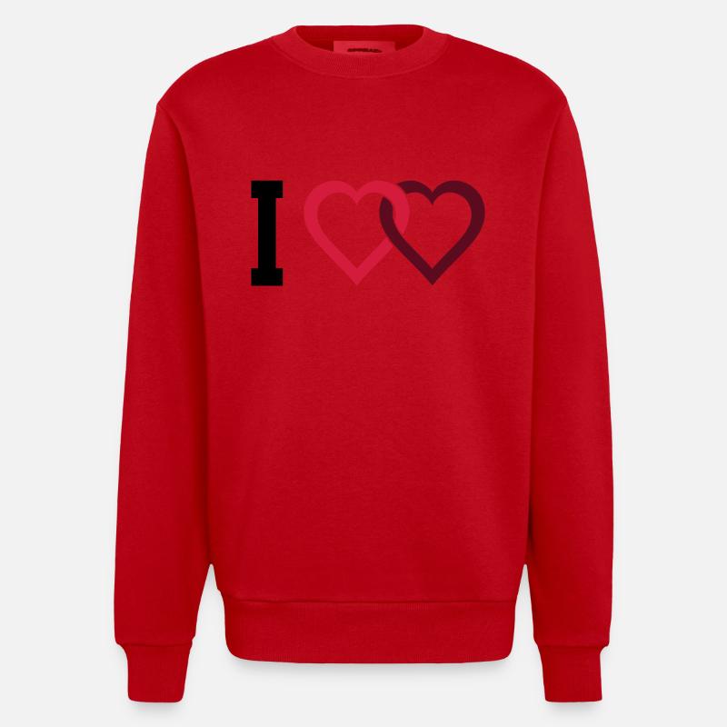 Jeg elsker - Heavyweight Oversized Organic Crew Neck produsert i EU - rød